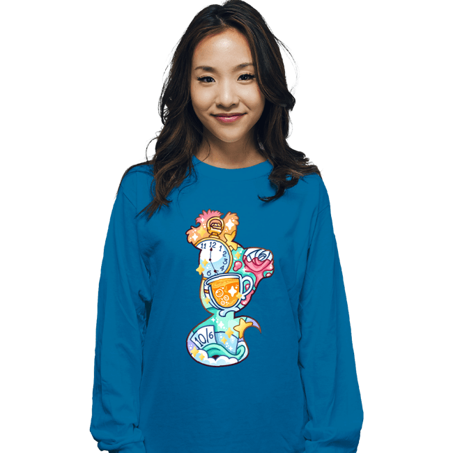 Shirts Long Sleeve Shirts, Unisex / Small / Sapphire Magical Silhouettes - Cheshire Cat