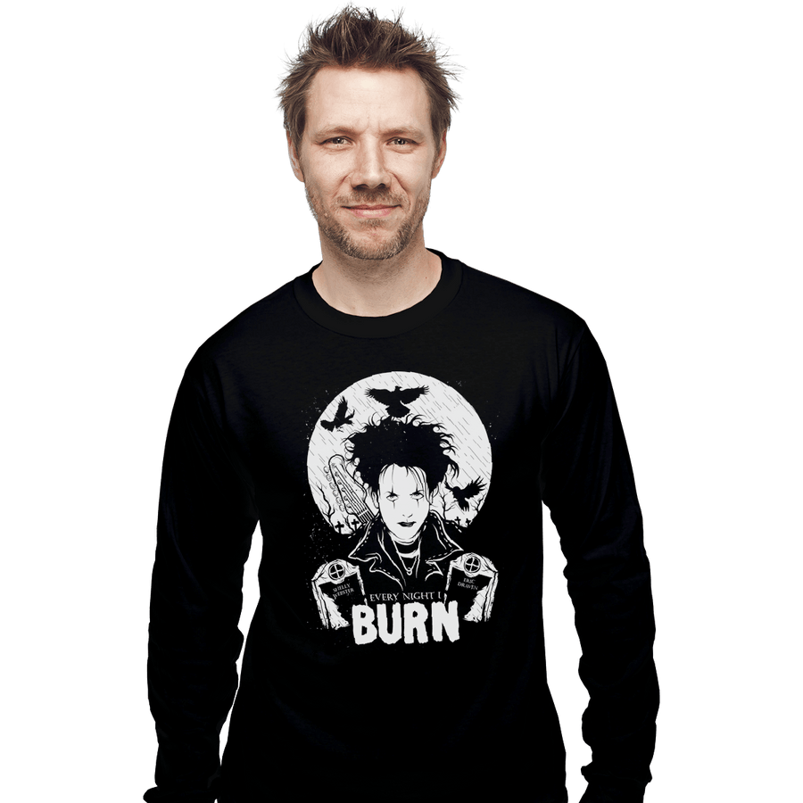 Shirts Long Sleeve Shirts, Unisex / Small / Black Burn