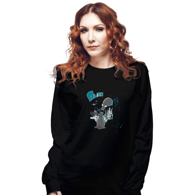 Secret_Shirts Long Sleeve Shirts, Unisex / Small / Black American Alien