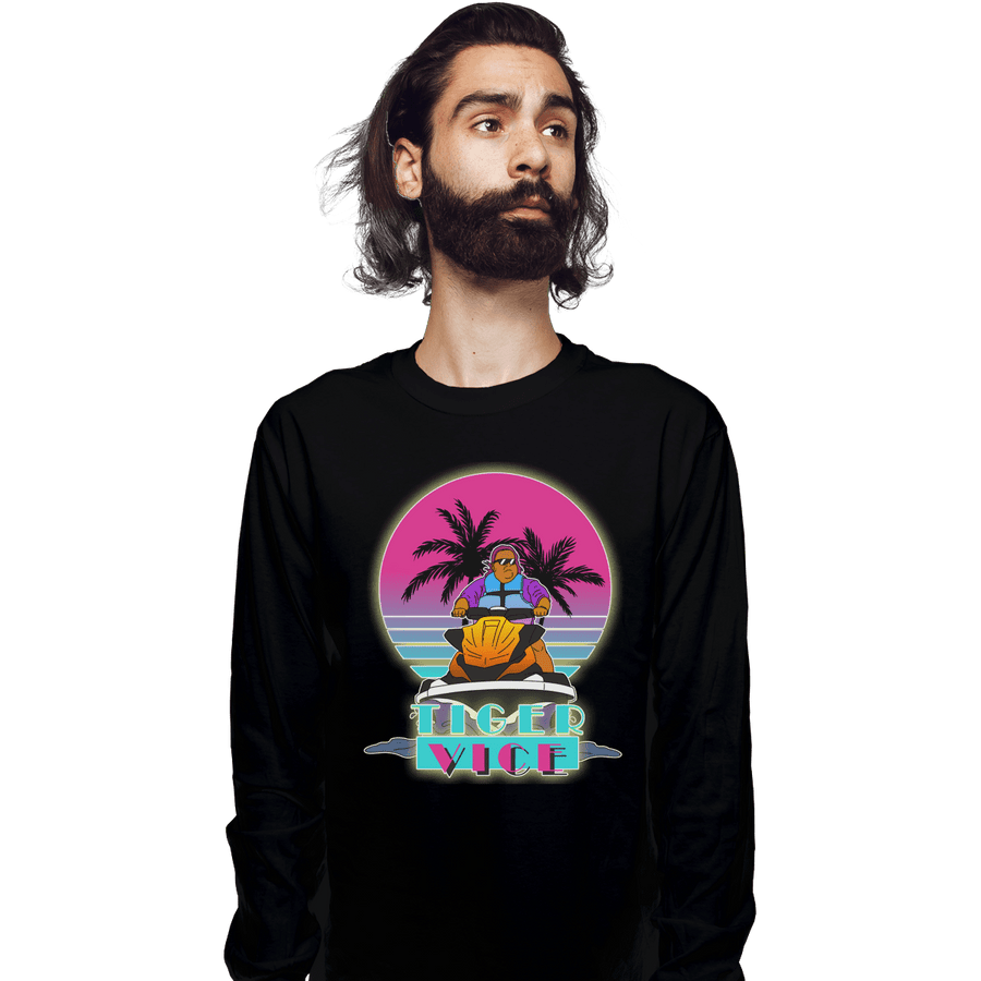 Shirts Long Sleeve Shirts, Unisex / Small / Black Tiger Vice