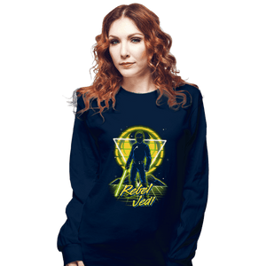 Shirts Long Sleeve Shirts, Unisex / Small / Navy Retro Rebel Jedi