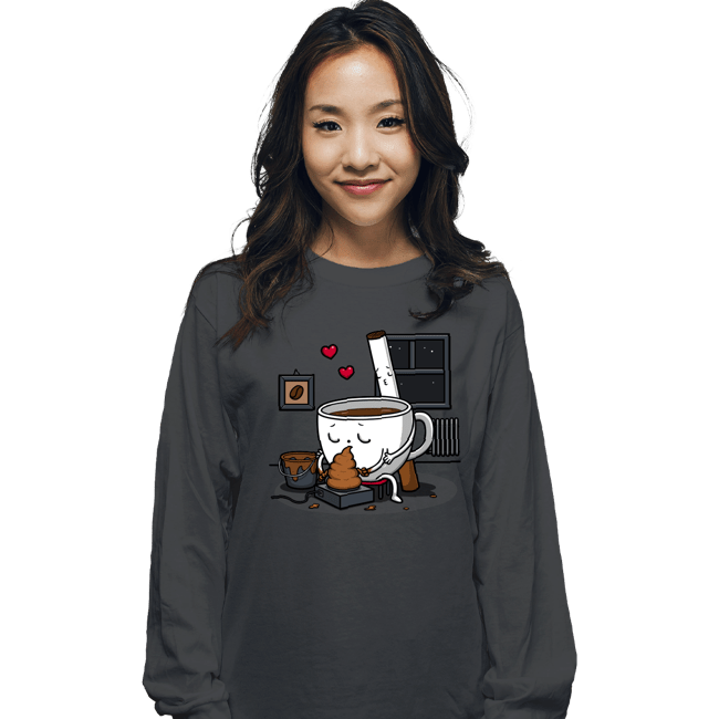 Secret_Shirts Long Sleeve Shirts, Unisex / Small / Charcoal Coffee And Cigarette