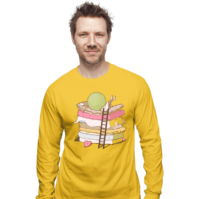 Shirts Long Sleeve Shirts, Unisex / Small / Gold Can't Sleep