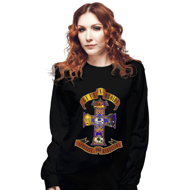 Daily_Deal_Shirts Long Sleeve Shirts, Unisex / Small / Black Guns N Droids