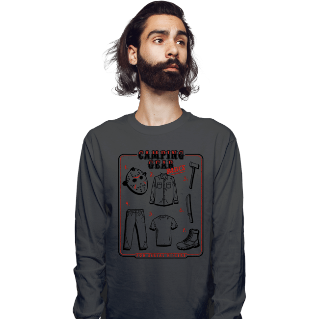 Daily_Deal_Shirts Long Sleeve Shirts, Unisex / Small / Charcoal Camping Gear