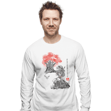 Load image into Gallery viewer, Shirts Long Sleeve Shirts, Unisex / Small / White The Great Deku Sumi-e
