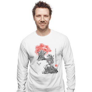 Shirts Long Sleeve Shirts, Unisex / Small / White The Great Deku Sumi-e