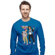 Load image into Gallery viewer, Daily_Deal_Shirts Long Sleeve Shirts, Unisex / Small / Sapphire Dustin and Eddie&#39;s Most Metal Adventure
