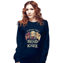 Load image into Gallery viewer, Shirts Long Sleeve Shirts, Unisex / Small / Navy Bend The Knee
