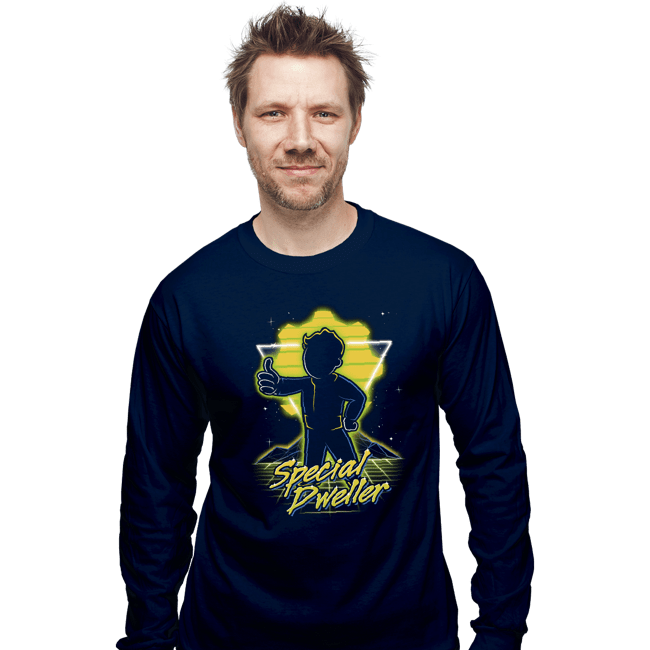 Shirts Long Sleeve Shirts, Unisex / Small / Navy Retro Special Dweller
