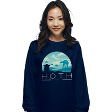Load image into Gallery viewer, Shirts Long Sleeve Shirts, Unisex / Small / Navy Hoth Icy Planet
