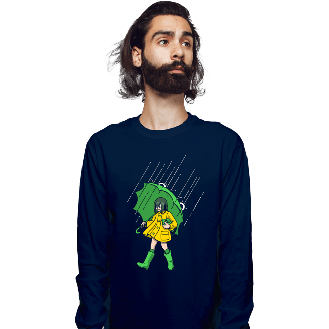 Secret_Shirts Long Sleeve Shirts, Unisex / Small / Navy Frog Girl