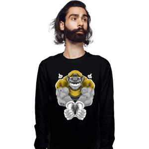 Daily_Deal_Shirts Long Sleeve Shirts, Unisex / Small / Black Wario Time