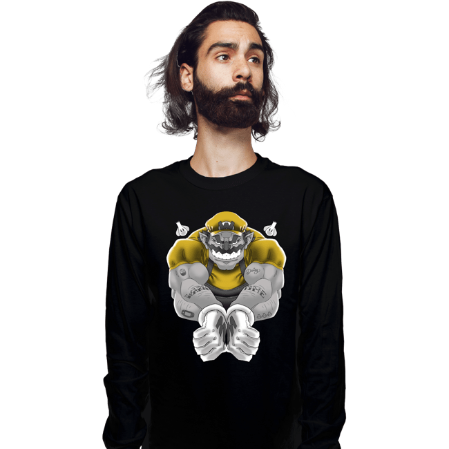 Daily_Deal_Shirts Long Sleeve Shirts, Unisex / Small / Black Wario Time