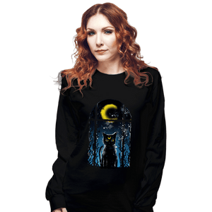 Shirts Long Sleeve Shirts, Unisex / Small / Black Moon Visitor