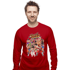 Shirts Long Sleeve Shirts, Unisex / Small / Red Street Fighter DBZ