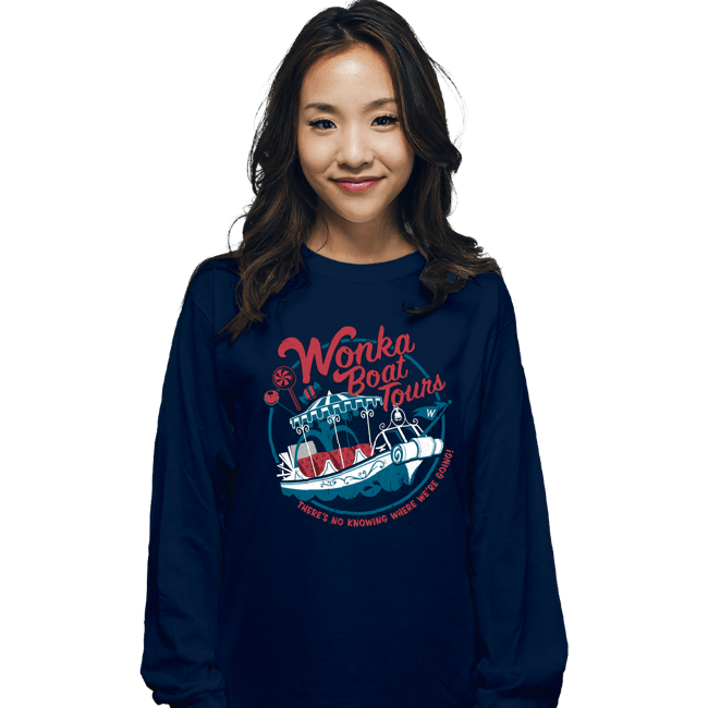 Daily_Deal_Shirts Long Sleeve Shirts, Unisex / Small / Navy Wonka Boat Tours