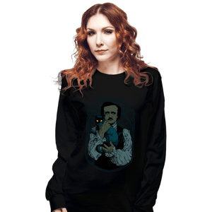 Shirts Long Sleeve Shirts, Unisex / Small / Black Poe And The Black Cat