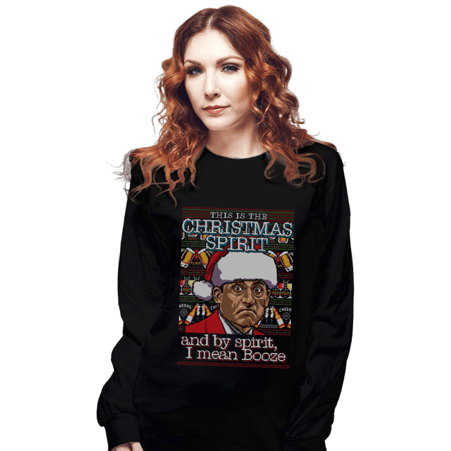 Shirts Long Sleeve Shirts, Unisex / Small / Black Christmas Spirit