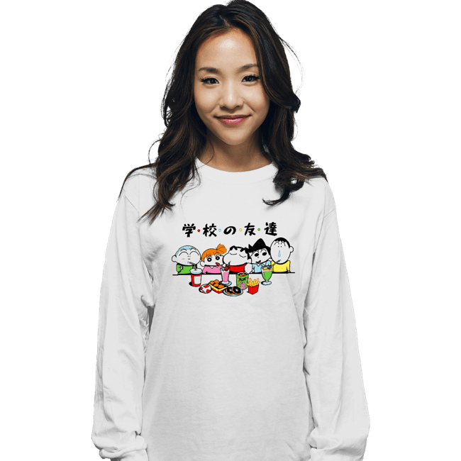 Shirts Long Sleeve Shirts, Unisex / Small / White School Friends