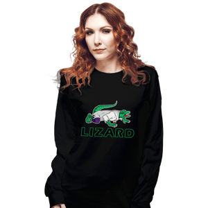 Shirts Long Sleeve Shirts, Unisex / Small / Black Lizard