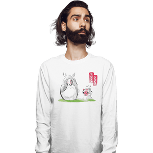 Shirts Long Sleeve Shirts, Unisex / Small / White Anime Ink