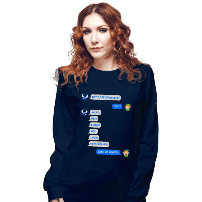 Secret_Shirts Long Sleeve Shirts, Unisex / Small / Navy Fairy Texts