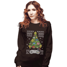 Load image into Gallery viewer, Shirts Long Sleeve Shirts, Unisex / Small / Dark Chocolate A Classic Gamers Christmas
