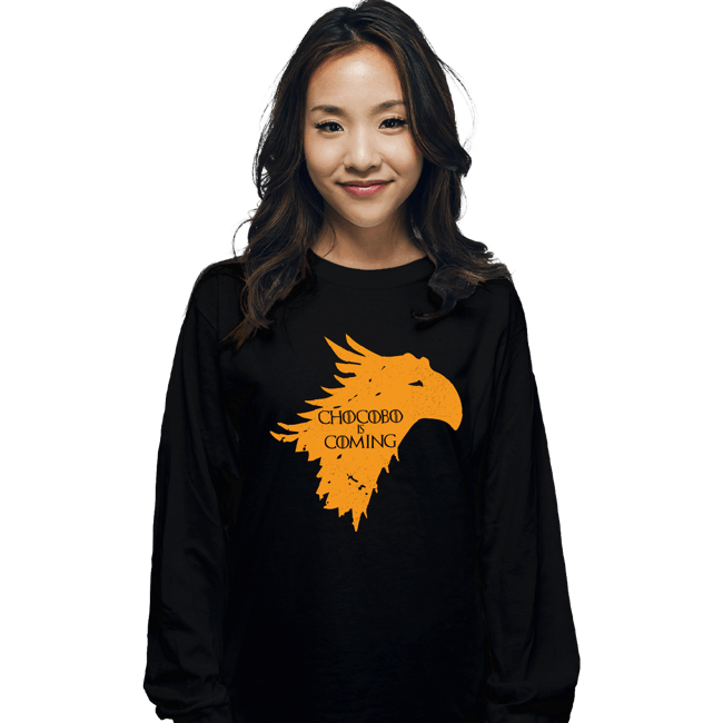 Shirts Long Sleeve Shirts, Unisex / Small / Black Chocobo Is Coming