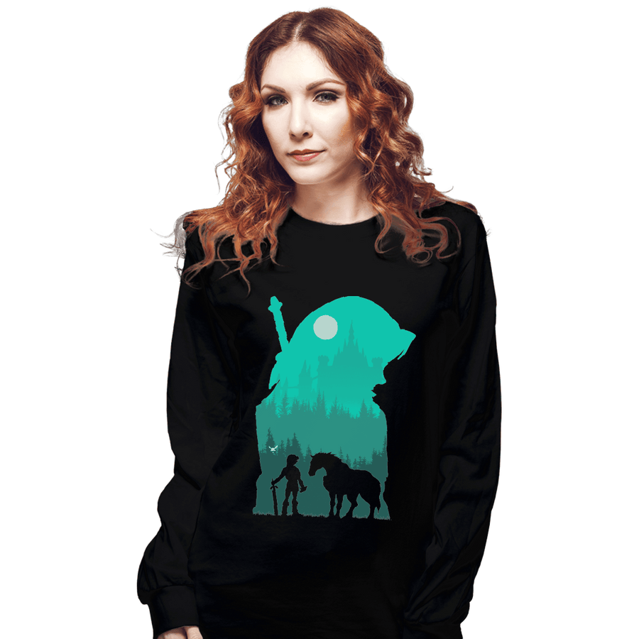 Shirts Long Sleeve Shirts, Unisex / Small / Black Hylian Silhouette