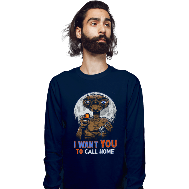 Daily_Deal_Shirts Long Sleeve Shirts, Unisex / Small / Navy Uncle E.T.