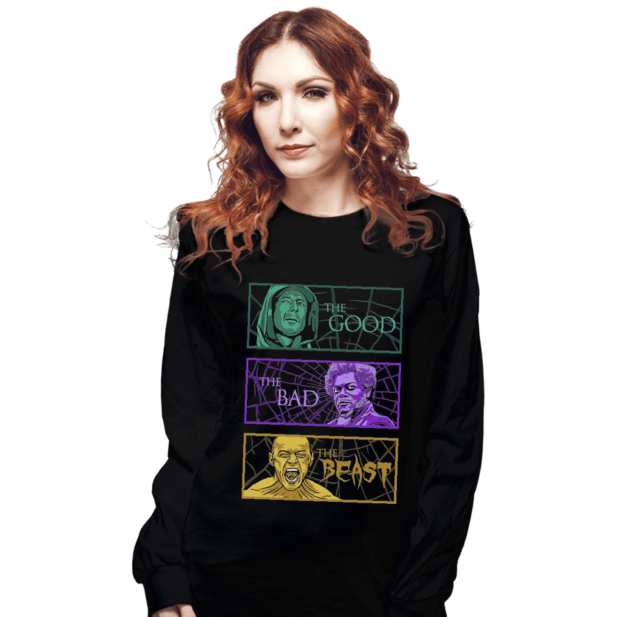 Shirts Long Sleeve Shirts, Unisex / Small / Black The Good, The Bad, And The Beast