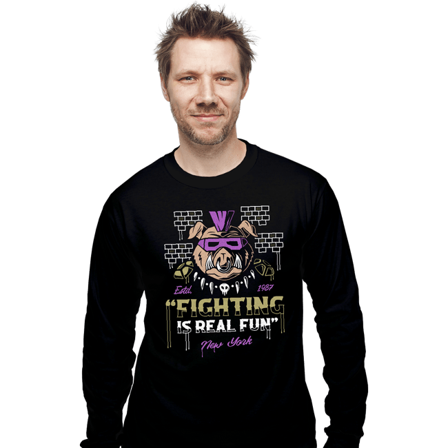 Shirts Long Sleeve Shirts, Unisex / Small / Black New York Punk Pig