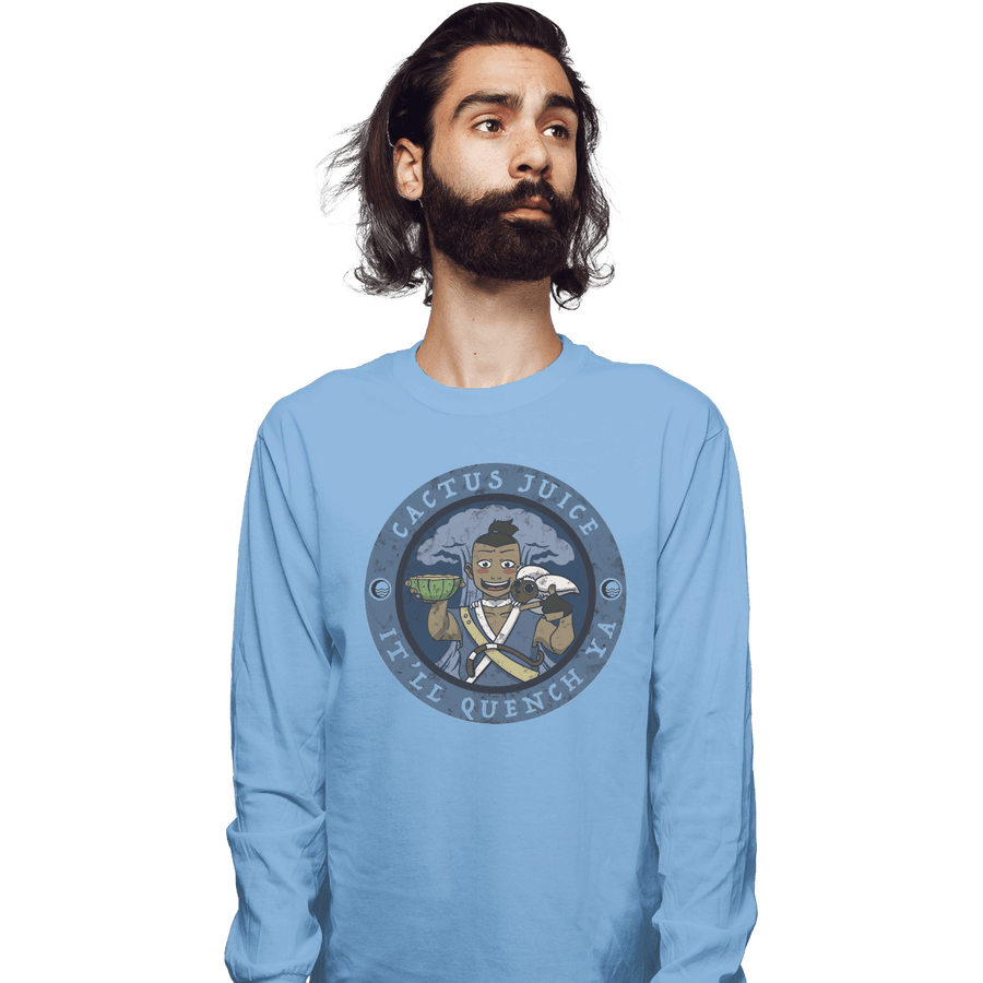 Shirts Long Sleeve Shirts, Unisex / Small / Powder Blue Cactus Juice