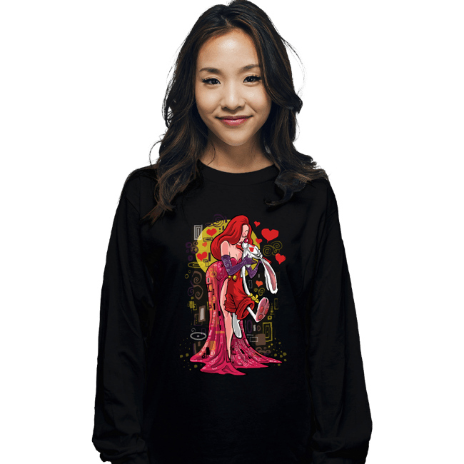 Daily_Deal_Shirts Long Sleeve Shirts, Unisex / Small / Black Animated Kiss