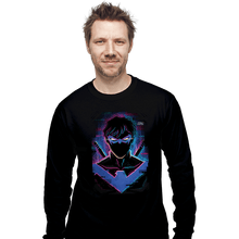 Load image into Gallery viewer, Secret_Shirts Long Sleeve Shirts, Unisex / Small / Black Glitch Nightwing.

