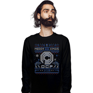 Daily_Deal_Shirts Long Sleeve Shirts, Unisex / Small / Black Happy Robo Xmas