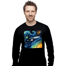 Load image into Gallery viewer, Last_Chance_Shirts Long Sleeve Shirts, Unisex / Small / Black Van Gogh Never Boldly Went
