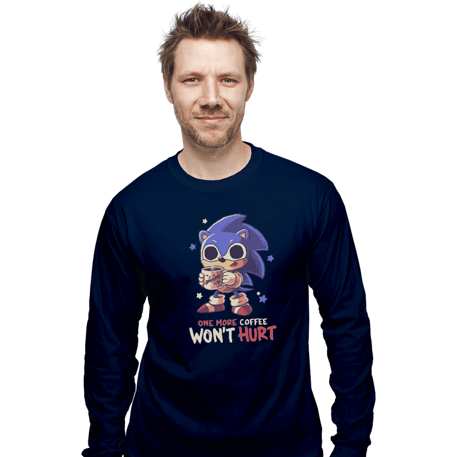 Shirts Long Sleeve Shirts, Unisex / Small / Navy One More Coffee