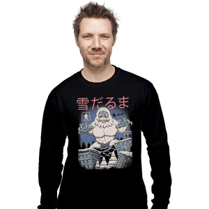 Shirts Long Sleeve Shirts, Unisex / Small / Black Kaiju Snowman