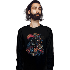 Daily_Deal_Shirts Long Sleeve Shirts, Unisex / Small / Black Colorful Captain