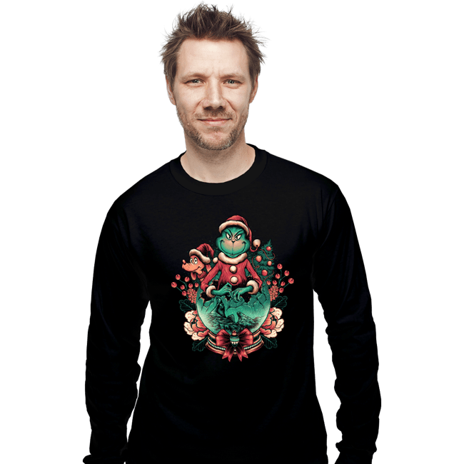 Daily_Deal_Shirts Long Sleeve Shirts, Unisex / Small / Black Too Grumpy For Christmas