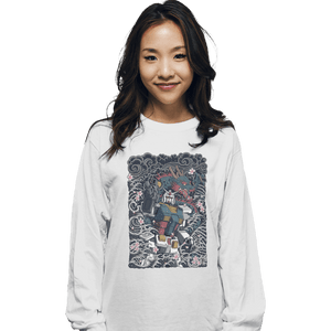 Daily_Deal_Shirts Long Sleeve Shirts, Unisex / Small / White Gundam Blue Dragon