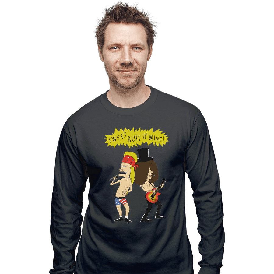 Shirts Long Sleeve Shirts, Unisex / Small / Charcoal Sweet Butt O Mine