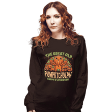 Load image into Gallery viewer, Secret_Shirts Long Sleeve Shirts, Unisex / Small / Dark Chocolate Pumpkin Cthulhu
