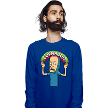 Load image into Gallery viewer, Secret_Shirts Long Sleeve Shirts, Unisex / Small / Royal Blue Cornholio Rainbow
