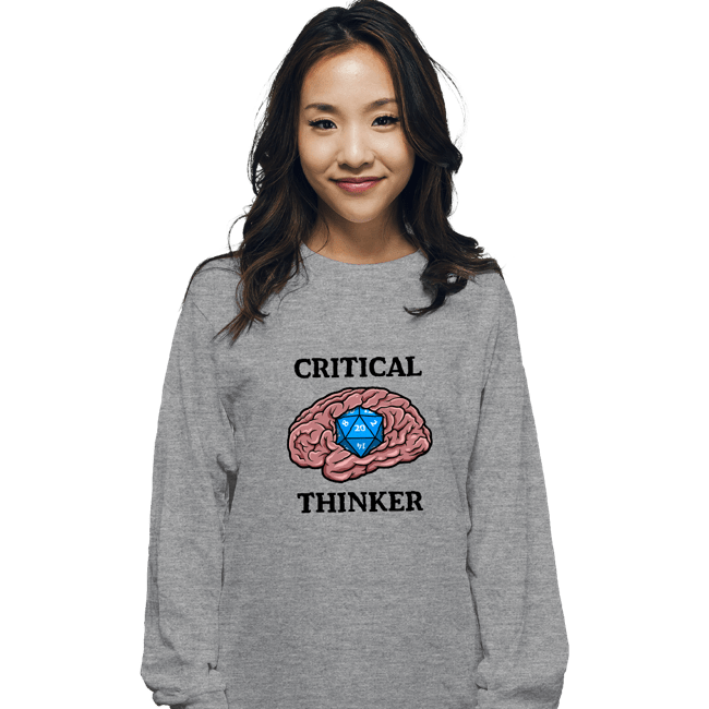 Secret_Shirts Long Sleeve Shirts, Unisex / Small / Sports Grey Critical Thinker