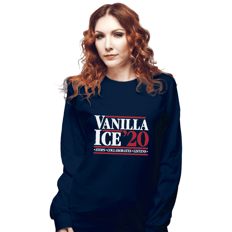 Shirts Long Sleeve Shirts, Unisex / Small / Navy Vanilla Ice 20