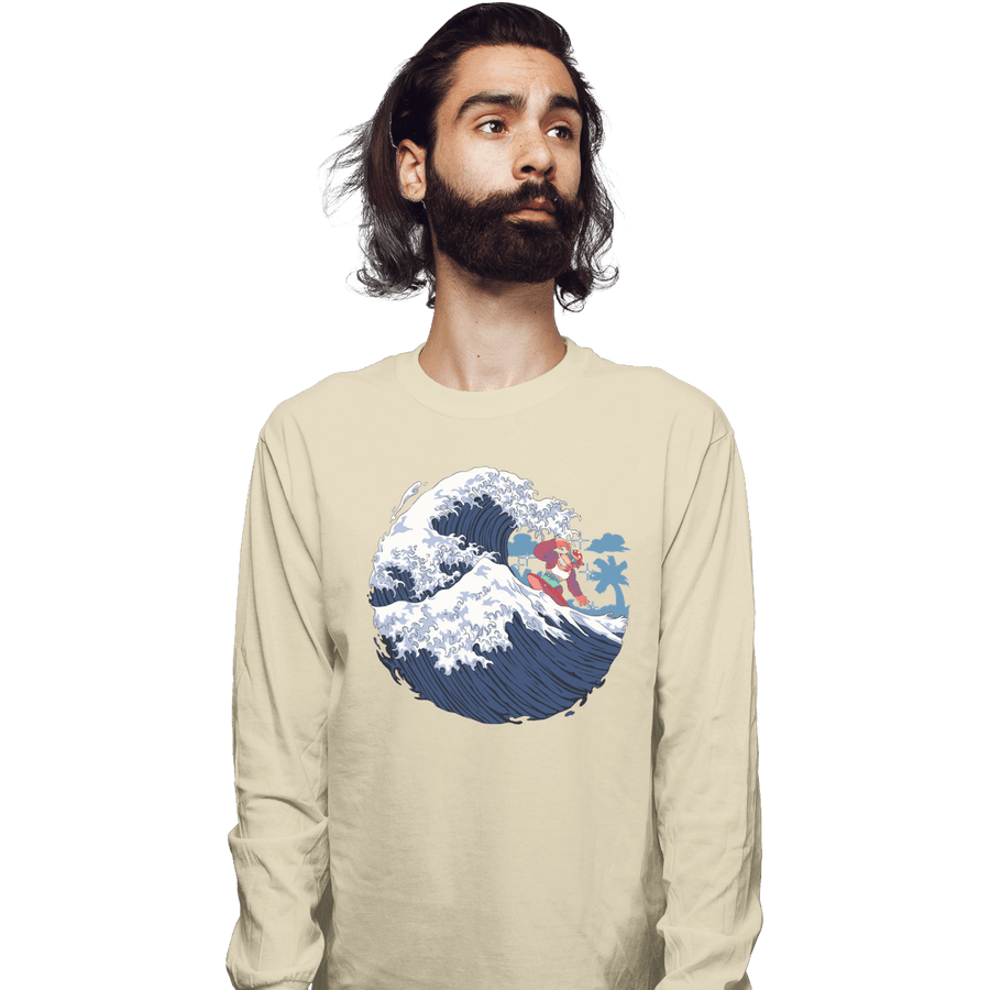 Shirts Long Sleeve Shirts, Unisex / Small / Natural Funky Wave