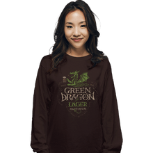 Load image into Gallery viewer, Shirts Long Sleeve Shirts, Unisex / Small / Dark Chocolate Green Dragon Lager
